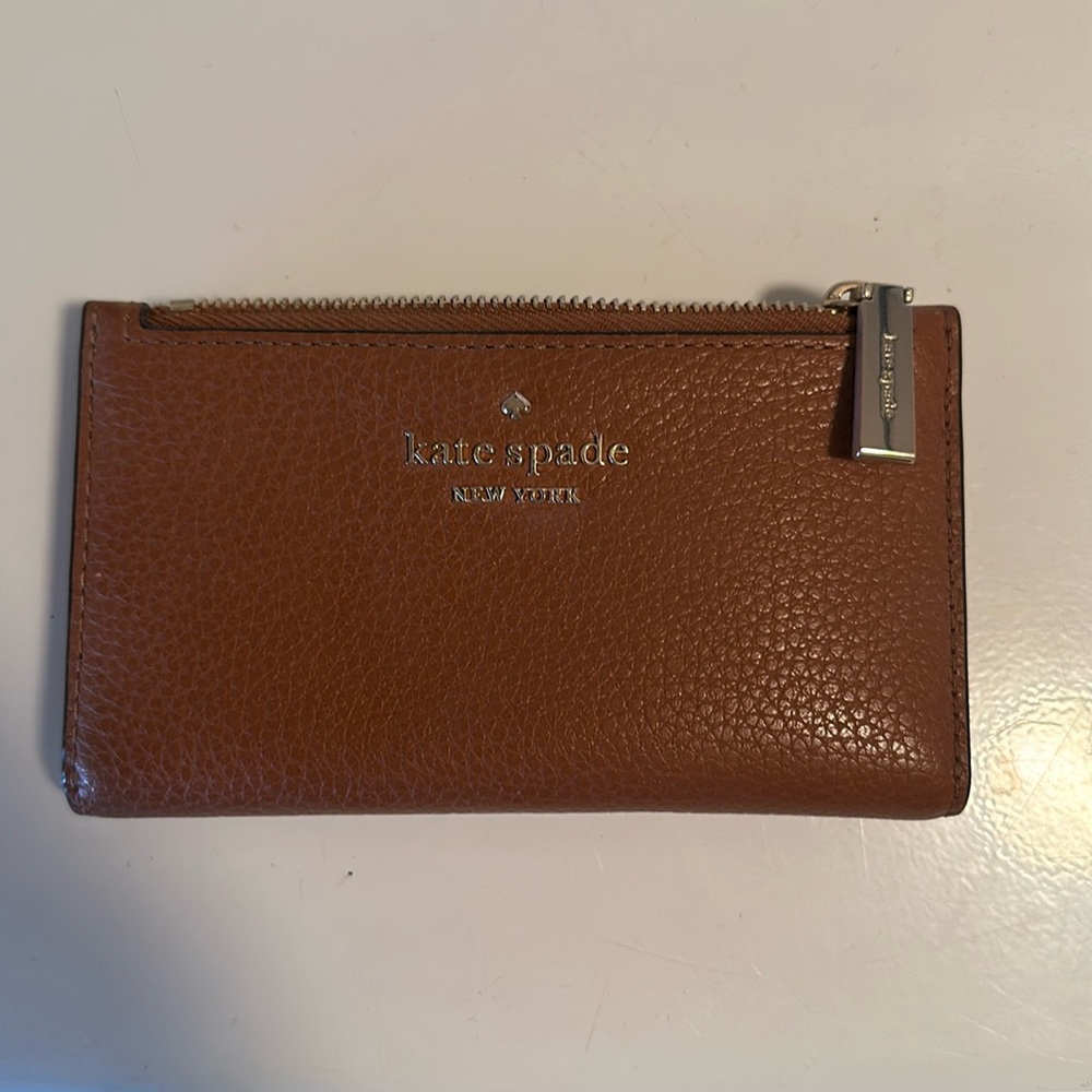 Kate Spade Tan Leather Zip Wallet